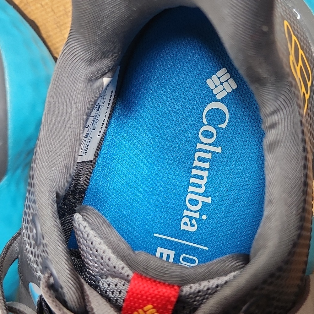 Columbia Women's Trail Running Shoes Size 8 Gray Blue Yellow Rubber Outsole - Picture 6 of 12